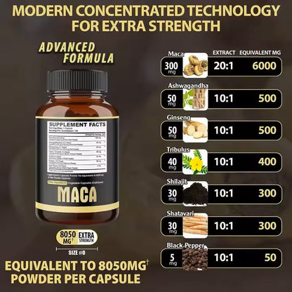 Maca 8050 mg  PUISSANCE MAXIMALE